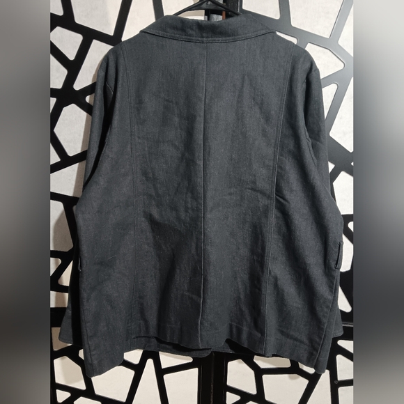 Liz & Me: Platinum Collection - Blazer - Dark Gray, Blue - Sz 0X (14W / 16W) - Picture 2 of 6